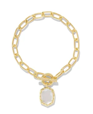 Kendra Scott Daphne Gold Link and Chain Bracelet Ivory Mother of Pearl