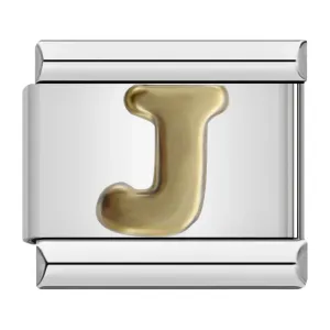 Letter J Classic Link in Yellow Gold