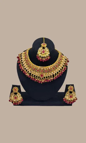 Magenta Stone Work Chocker Set