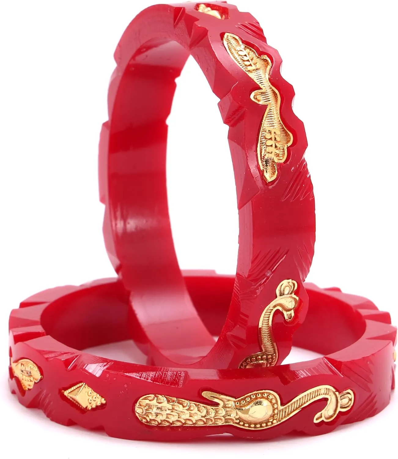 Meenakshi imitation Set of 2 Handmade Red Gold Plated Pola Butterfly Peacock Design Bangles Indian Gift For Her Bollywood Women Jewelry Bangle Bracelets Kangan