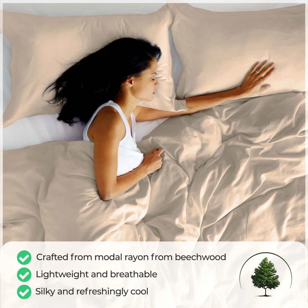 Modal From Beechwood 400 Thread Count Solid Duvet Cover Set