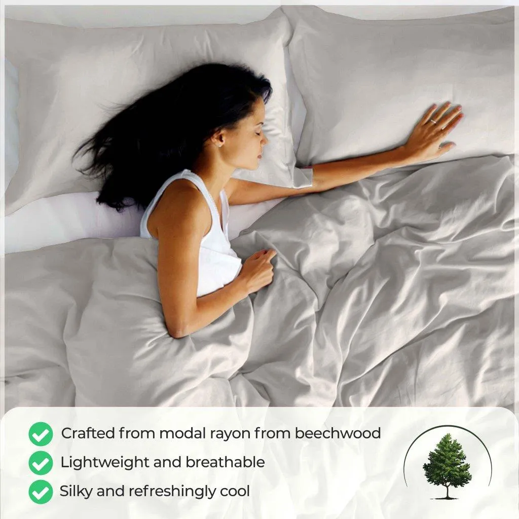 Modal From Beechwood 400 Thread Count Solid Duvet Cover Set