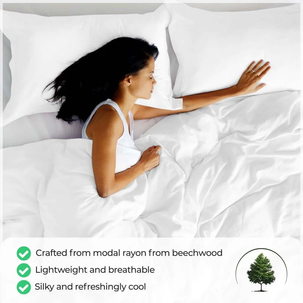Modal From Beechwood 400 Thread Count Solid Duvet Cover Set