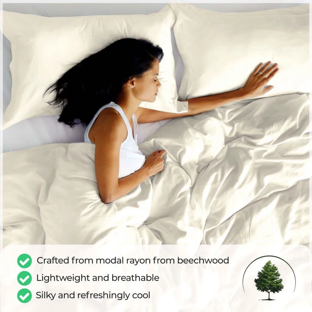 Modal From Beechwood 400 Thread Count Solid Duvet Cover Set