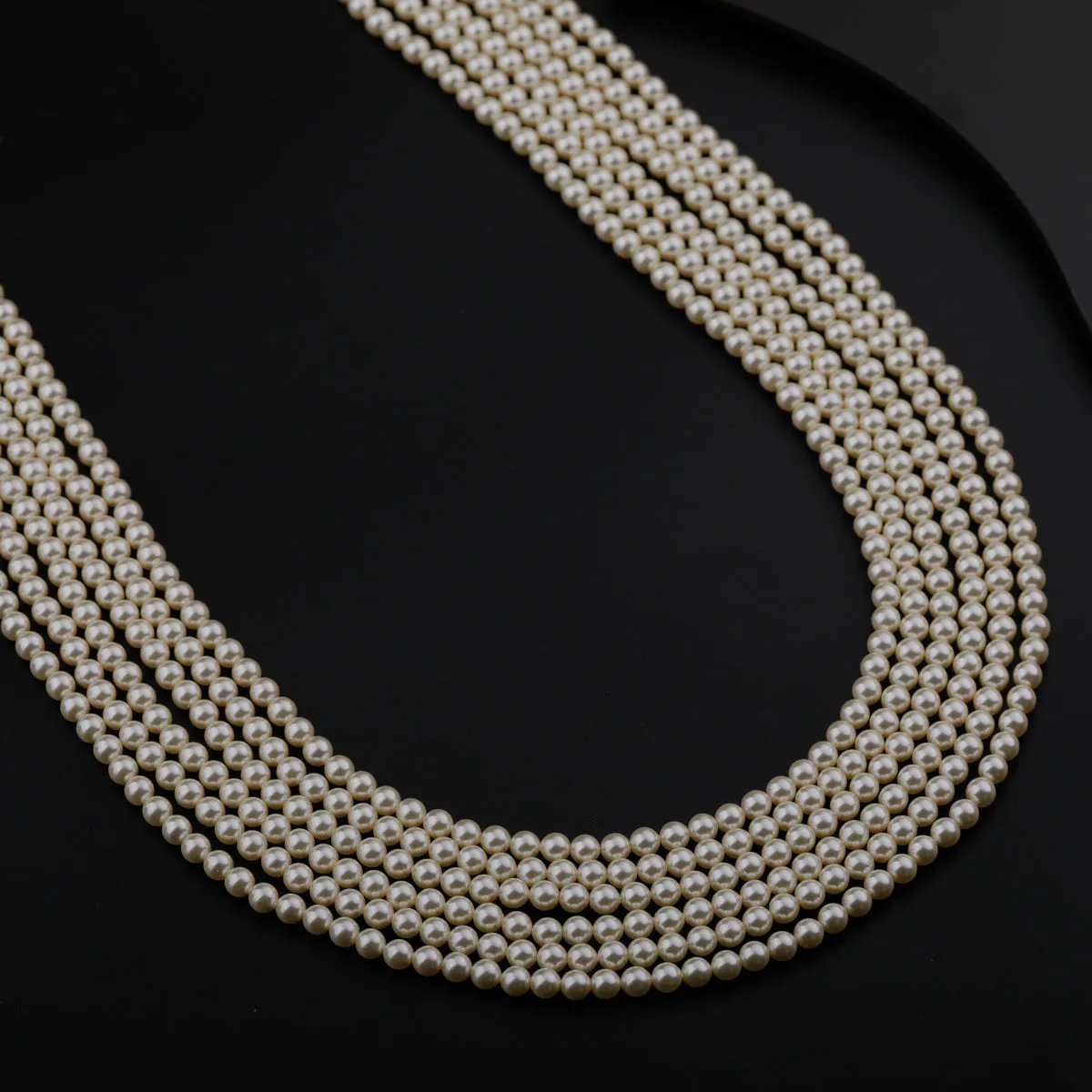 Multi Layer Cream Pearls Necklace