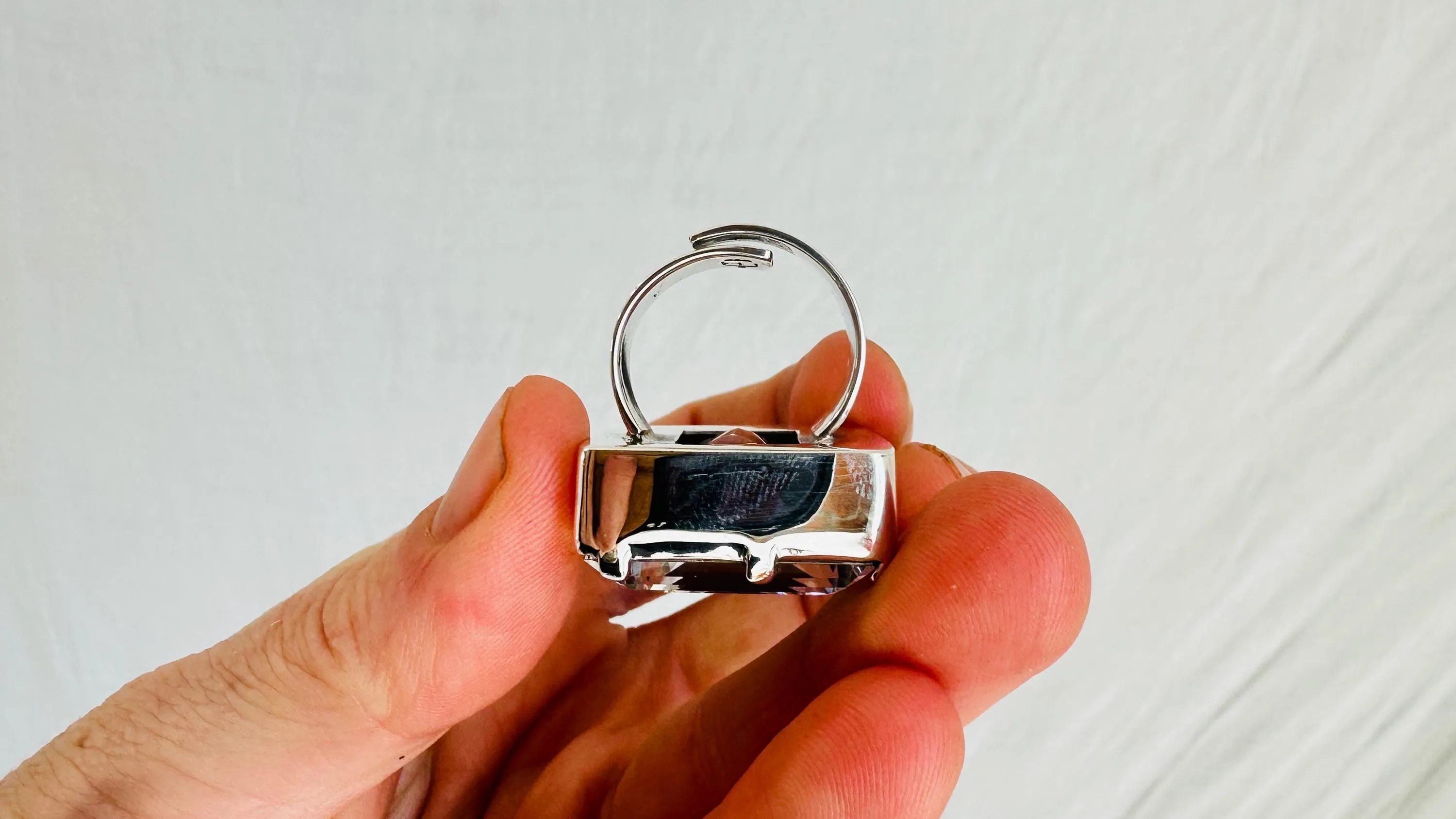 Natural Quartz Cocktail Ring. Gorgeous Oversized Sterling Silver Designer Jewelry. Handmade in Mexcio. 4187