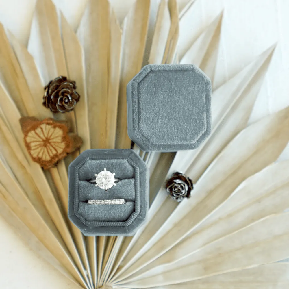 Octagon Velvet Ring Box
