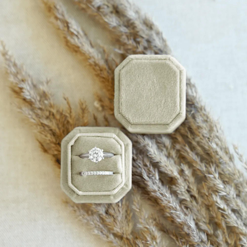 Octagon Velvet Ring Box