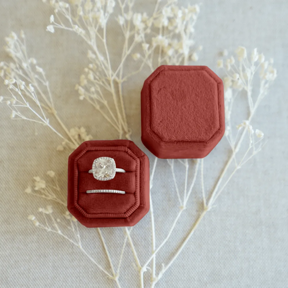 Octagon Velvet Ring Box