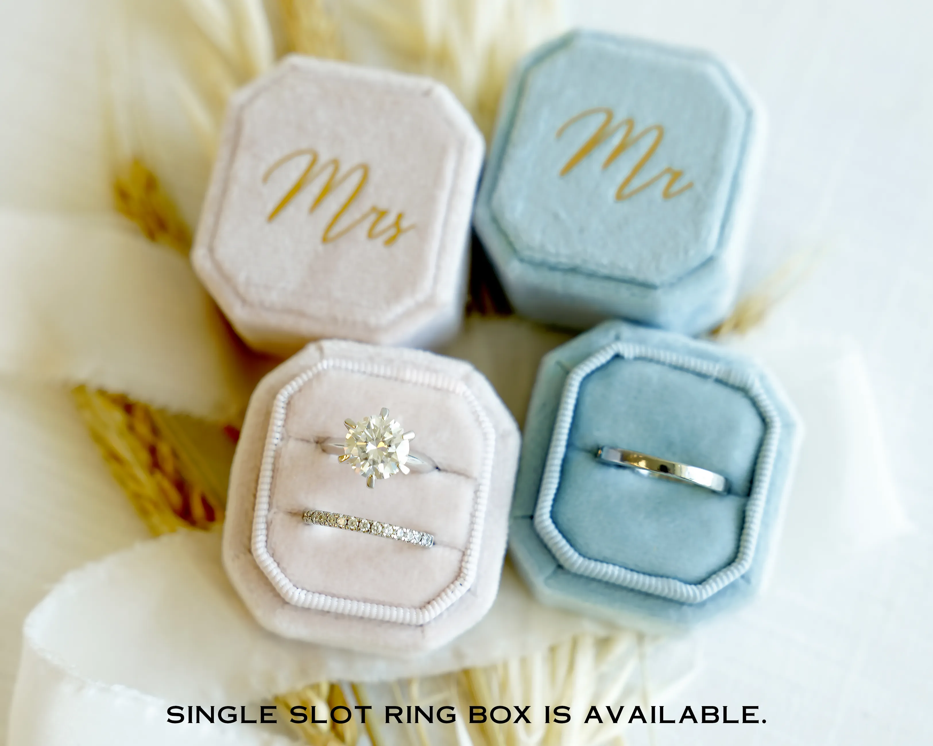 Octagon Velvet Ring Box