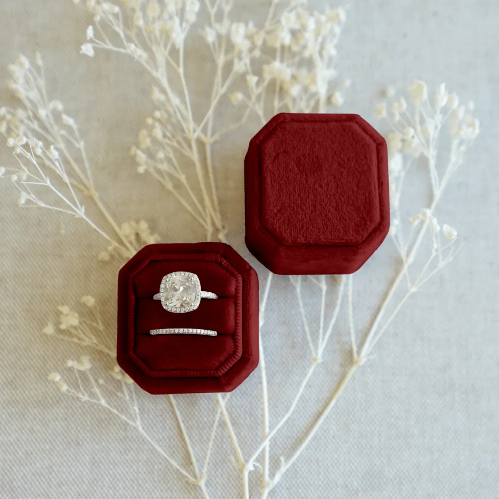 Octagon Velvet Ring Box