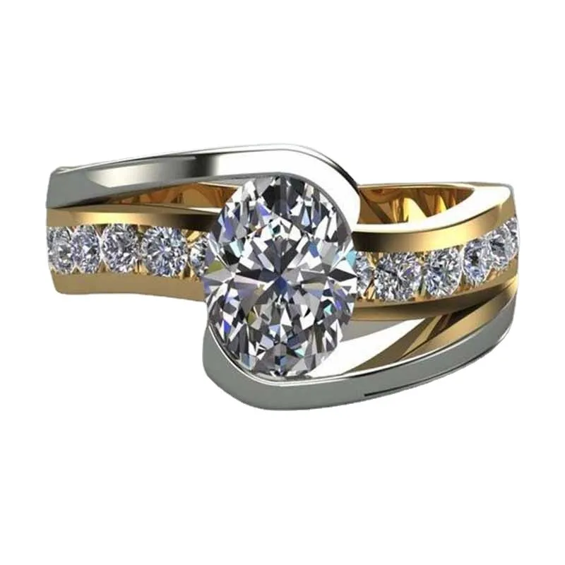 Original Six Prong Set Solitaire Diamond Simulation CZ Classic Silver Plated Engagement Ring
