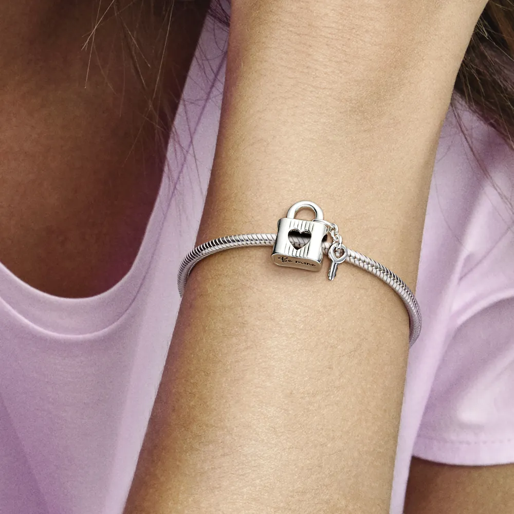 Padlock & Heart Key Charm