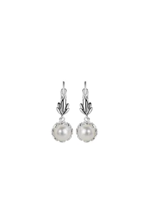 Pearl Leaf Drop Earrings