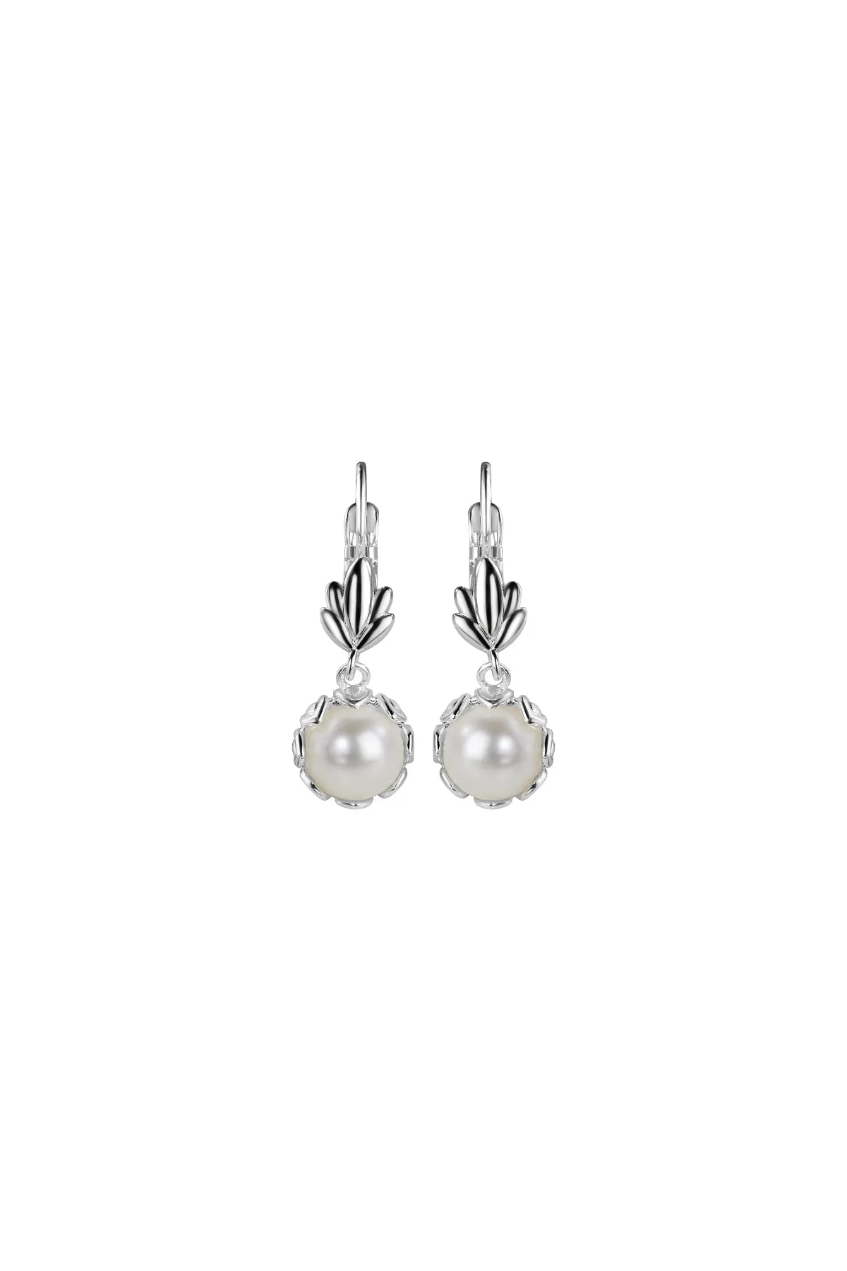 Pearl Leaf Drop Earrings