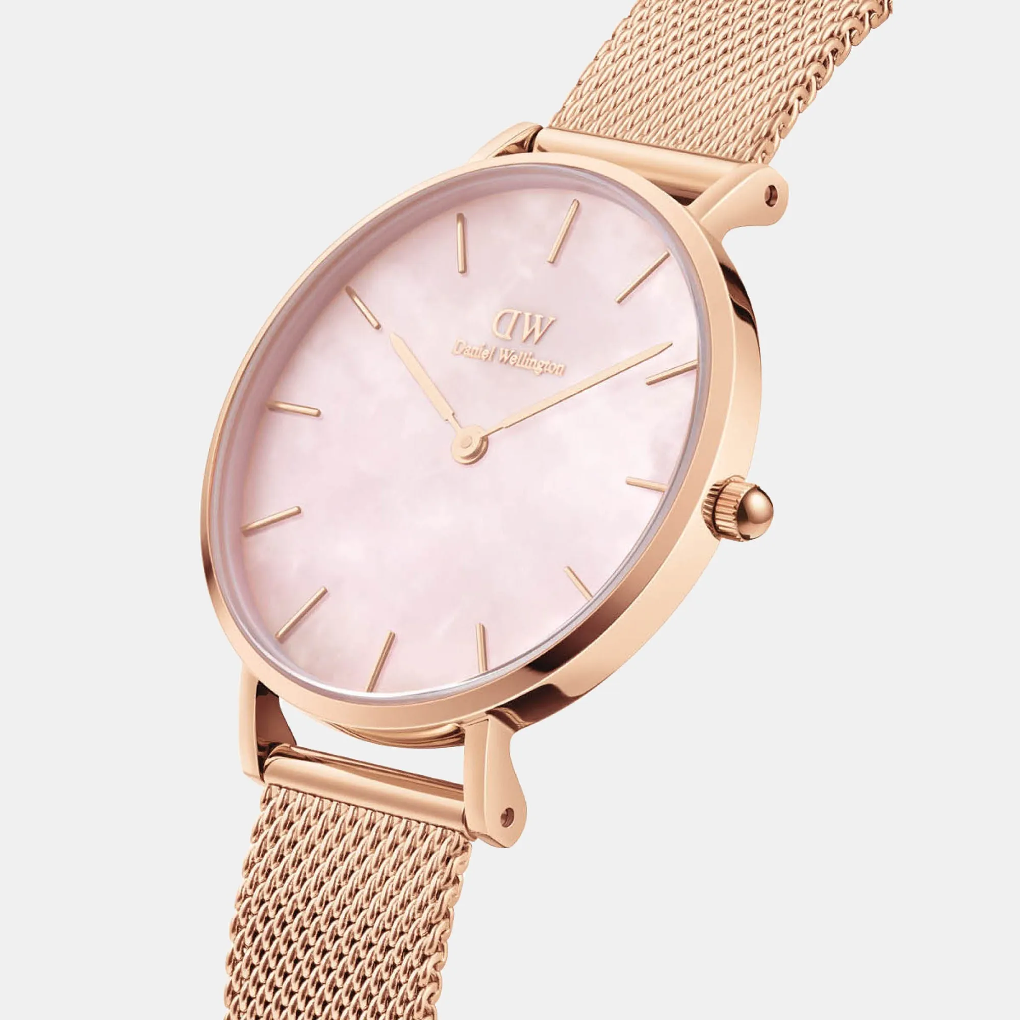Petite Women's Mother Of Pearl Analog Stainless Steel Watch DW00100516