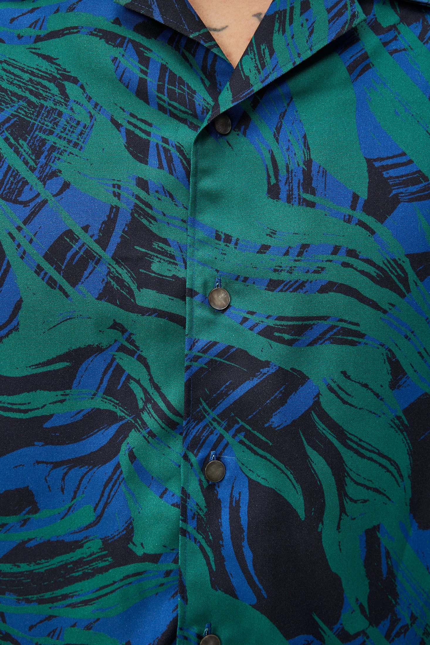 Playa Printed Tencel Shirt / Navy Valley