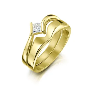 Princess Solitaire 0.25ct Diamond Ring Set in 18ct Yellow Gold