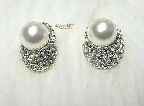 Quality Pearls Black Cream White Gold Silver Beautiful Luscious Wedding Crystal Party Necklace Earring Jewellery Set