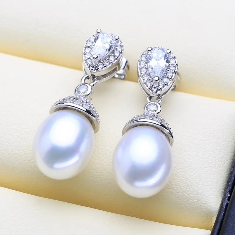 "Toulouse" - Sterling Silver and Natural Pearl Bridal Jewelry Set