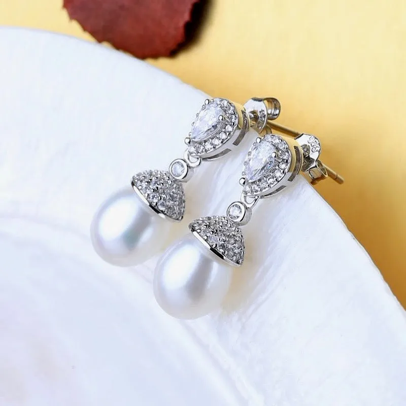 "Toulouse" - Sterling Silver and Natural Pearl Bridal Jewelry Set