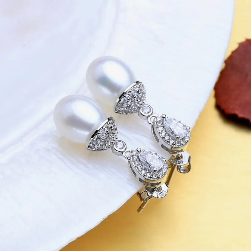 "Toulouse" - Sterling Silver and Natural Pearl Bridal Jewelry Set