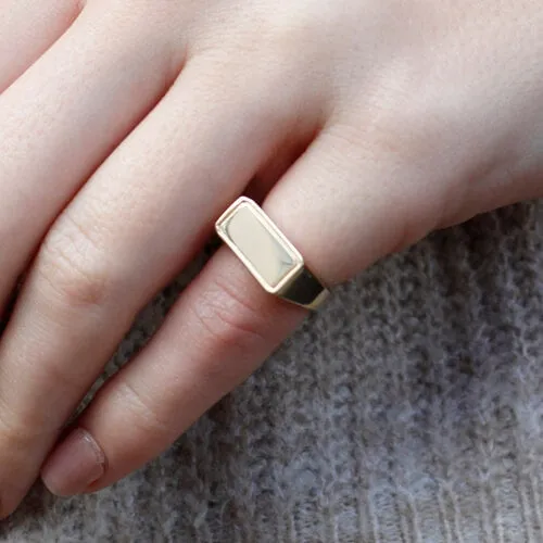 Rectangular Gold Signet Ring