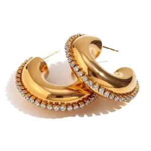 Rhinestone Hoop Earrings