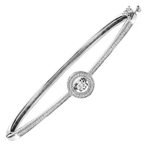 Rhythm Of Love Bangle Diamond Halo Bracelet 1/4 Cttw