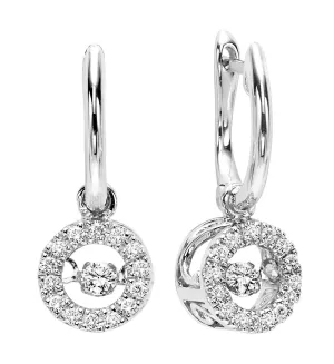 Rhythm Of Love Drop Diamond Earrings 1 Cttw 14K White Gold