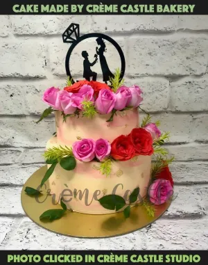 Rose Bunch Proposal Design Cake