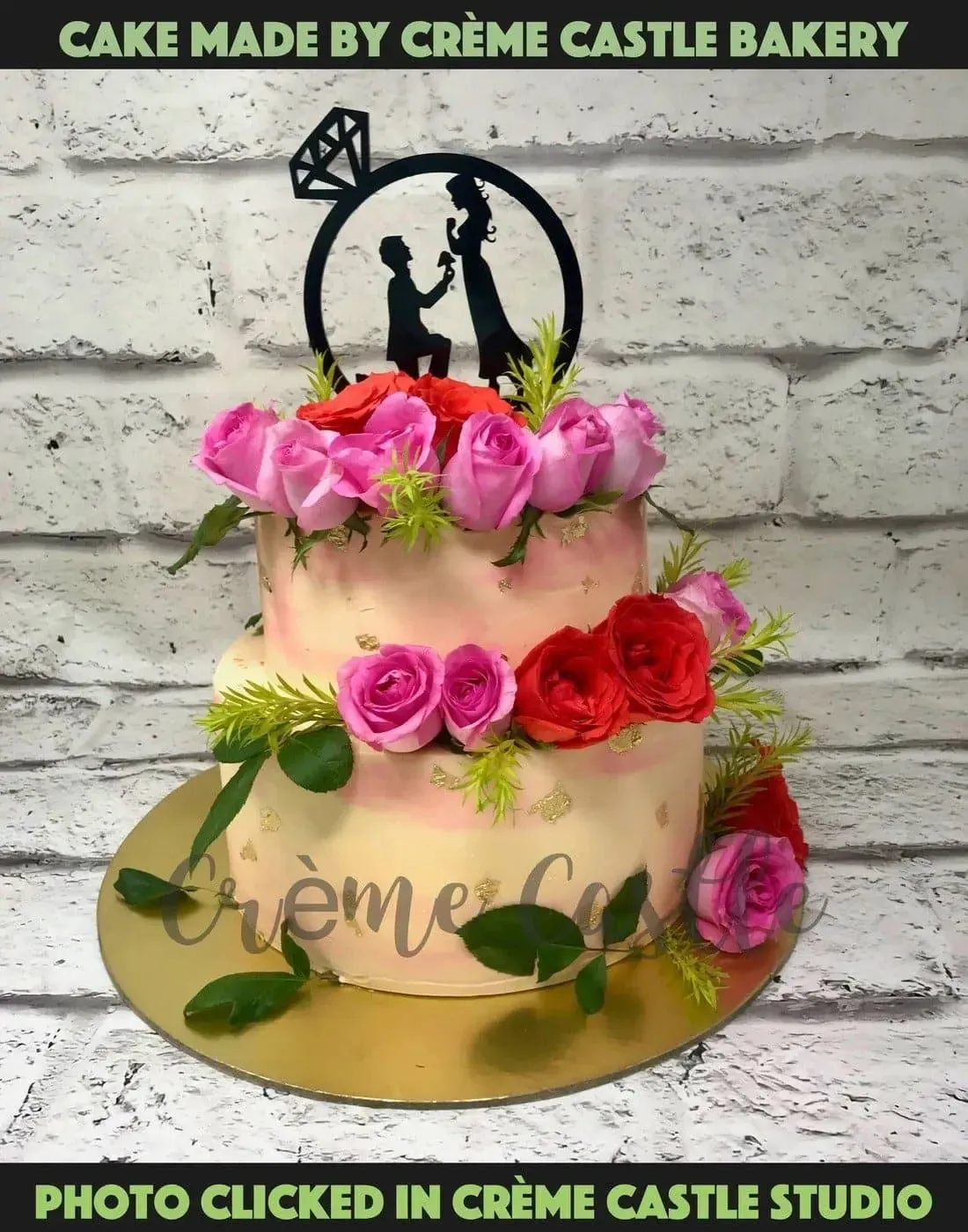 Rose Bunch Proposal Design Cake