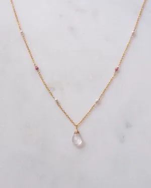 Rose quartz bohemian necklace