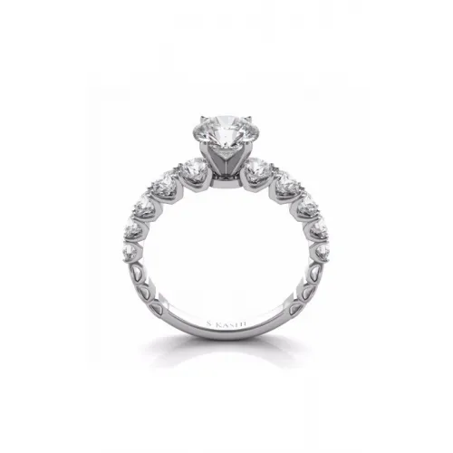 S Kashi & Sons Side Stone Engagement Ring EN7463WG