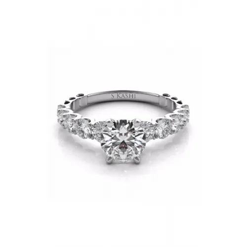 S Kashi & Sons Side Stone Engagement Ring EN7463WG