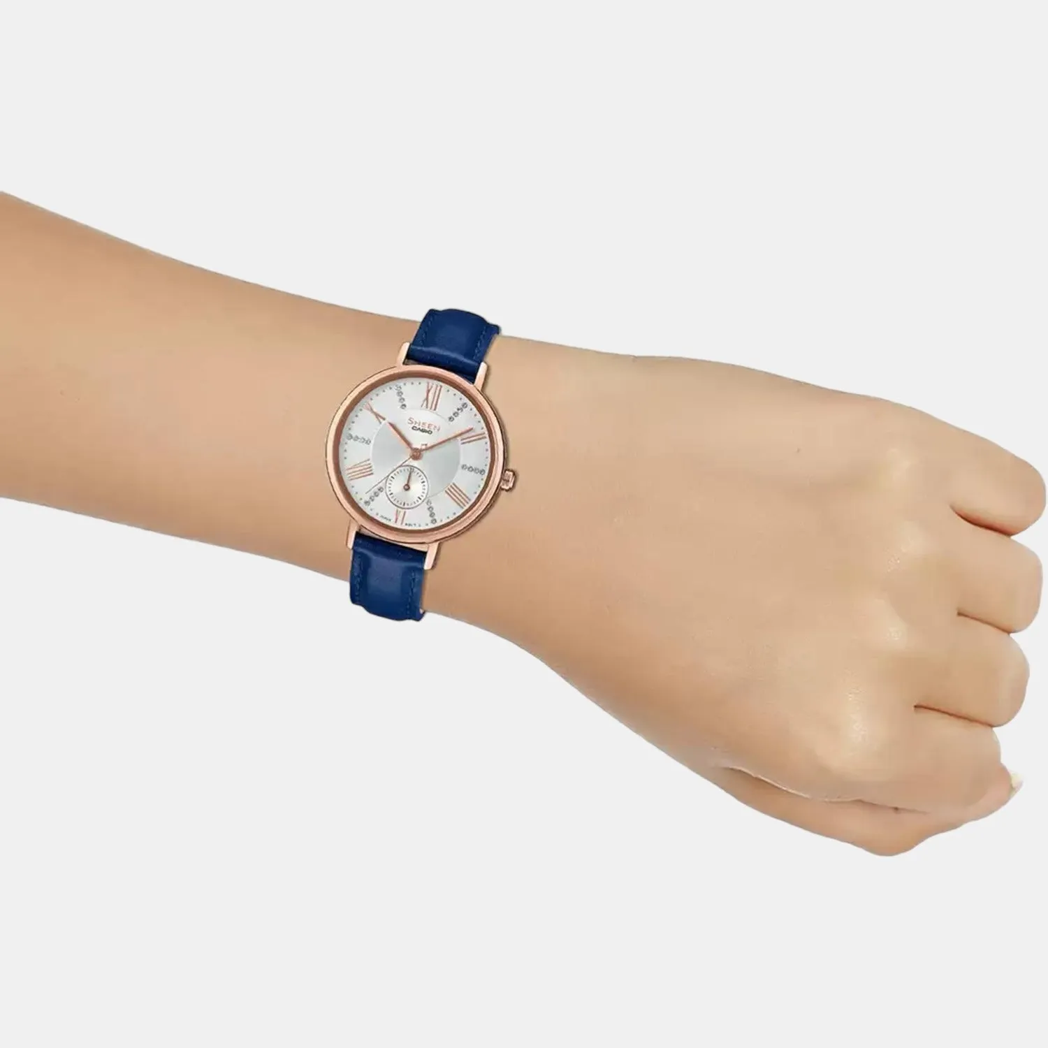 Sheen Women's Analog Leather Watch SX240 - SHE-3066PGL-7AUDF
