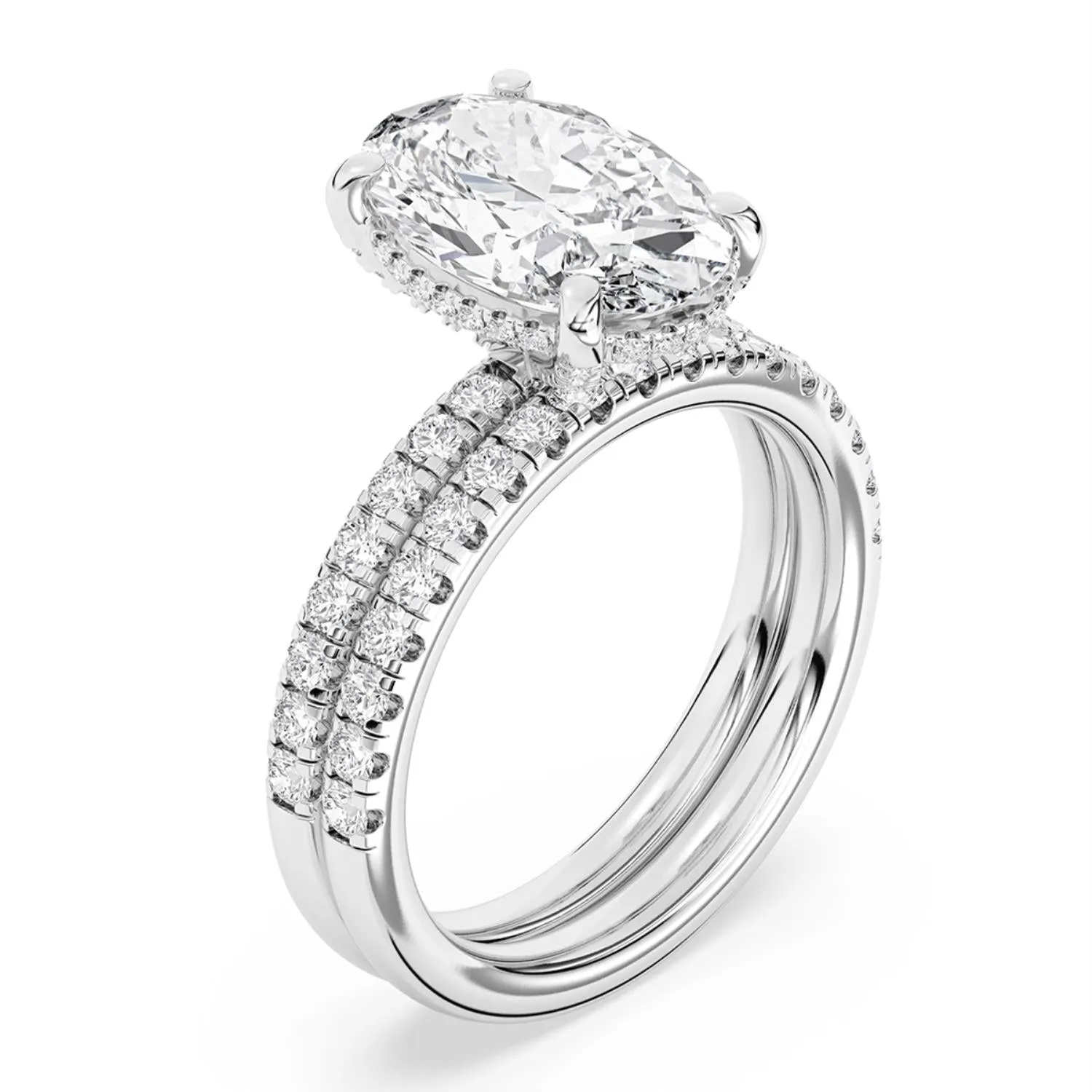 Signature EcoLove Diamond Dreams 4 CTW  100 Facet Centurion Diamond Bridal Set in Platinum
