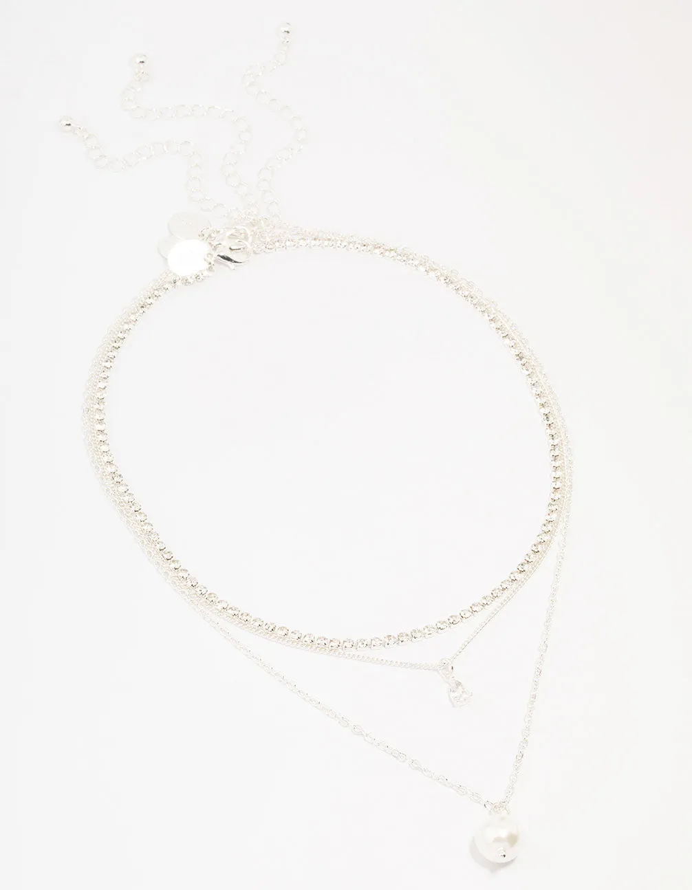 Silver Plated Cupchain Pear & Pearl Necklace