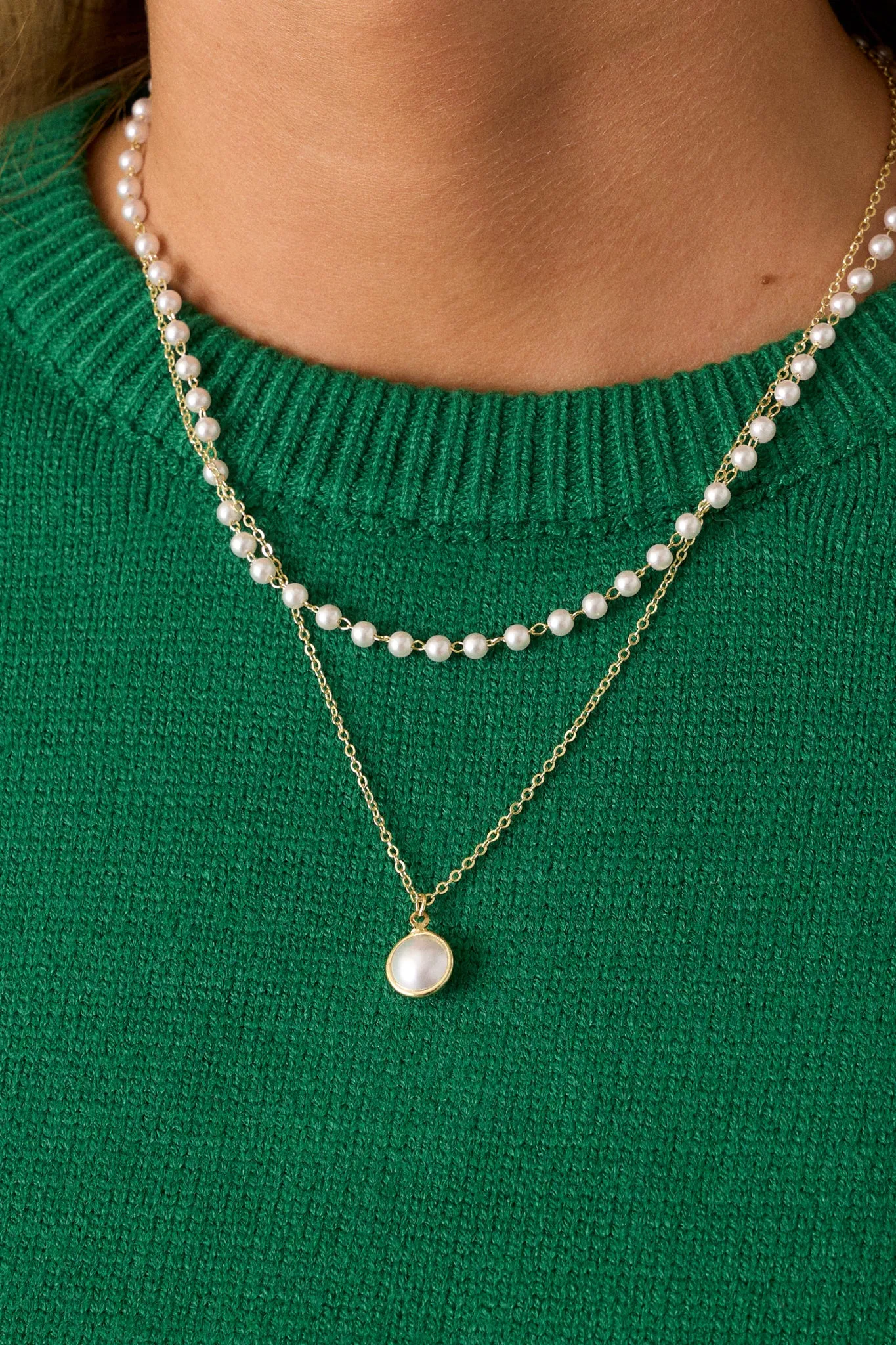 Stardust Serenade Ivory Pearl Layered Necklace