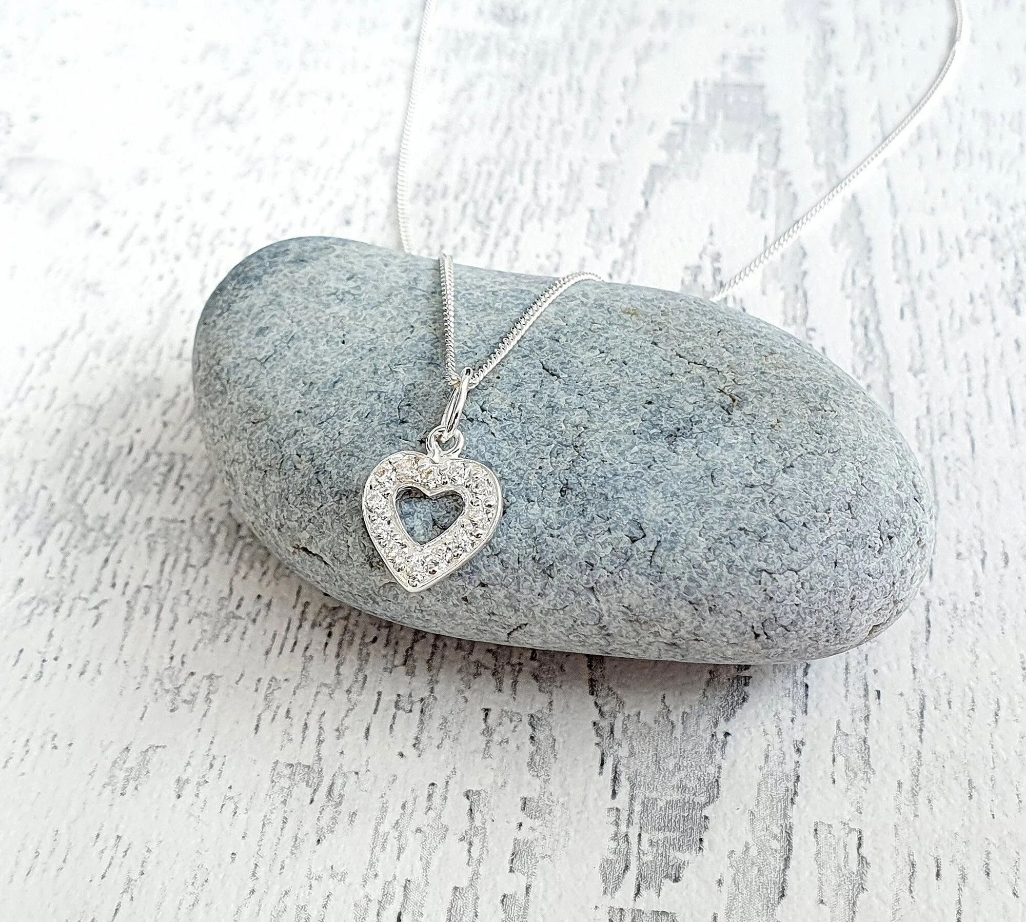 Step Mum of the Bride Gift, CZ Heart Necklace Wedding Gift, Personalised Jewellery Gift