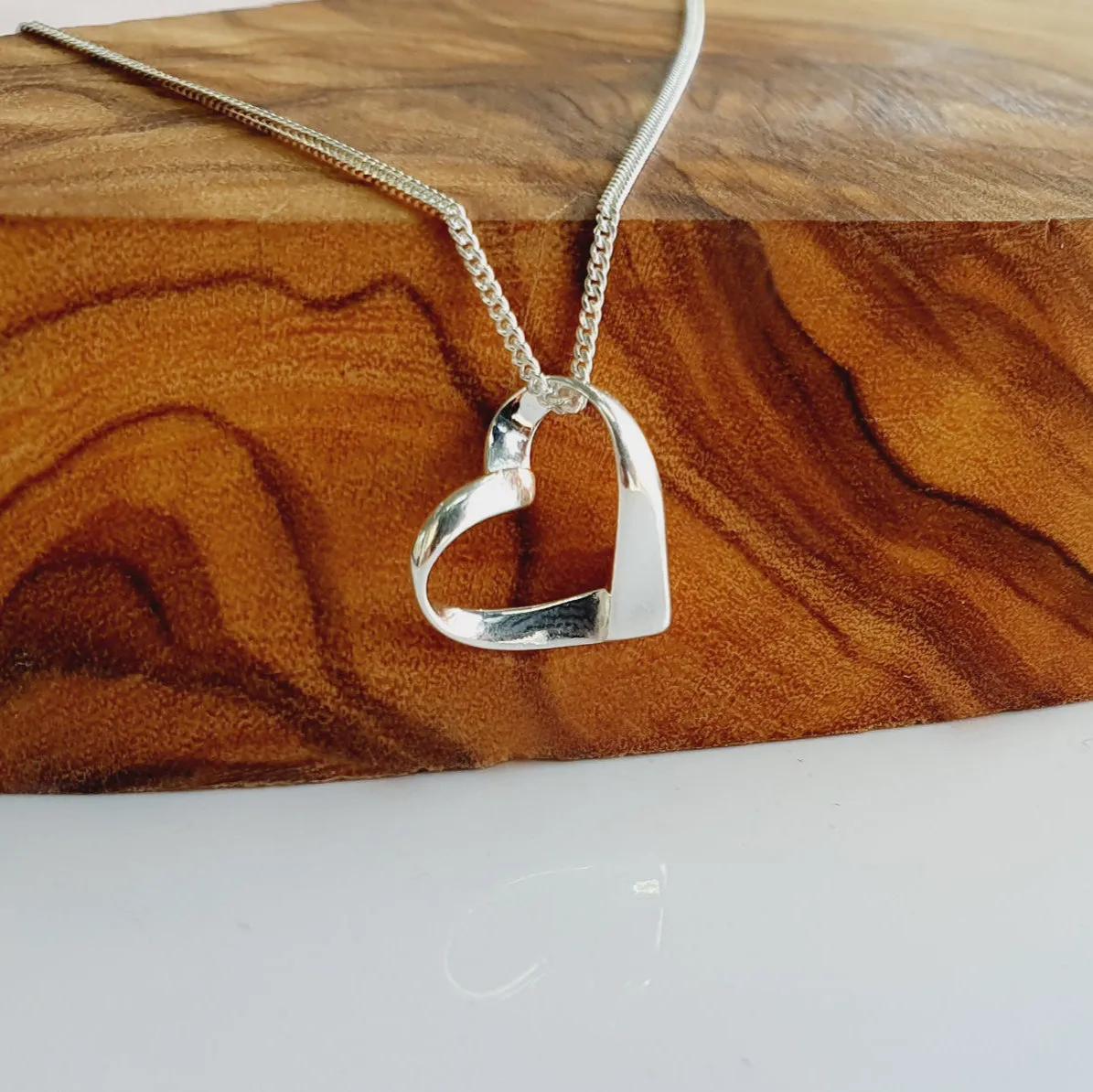 Step Mum of the Bride Gift, Ribbon Heart Necklace Wedding Gift, Personalised Jewellery Gift