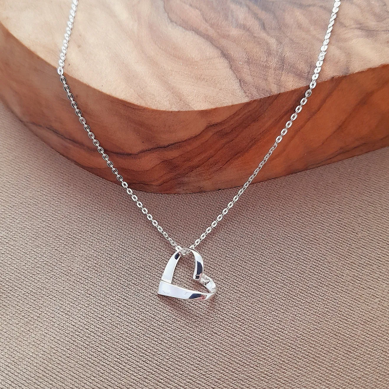 Step Mum of the Bride Gift, Ribbon Heart Necklace Wedding Gift, Personalised Jewellery Gift