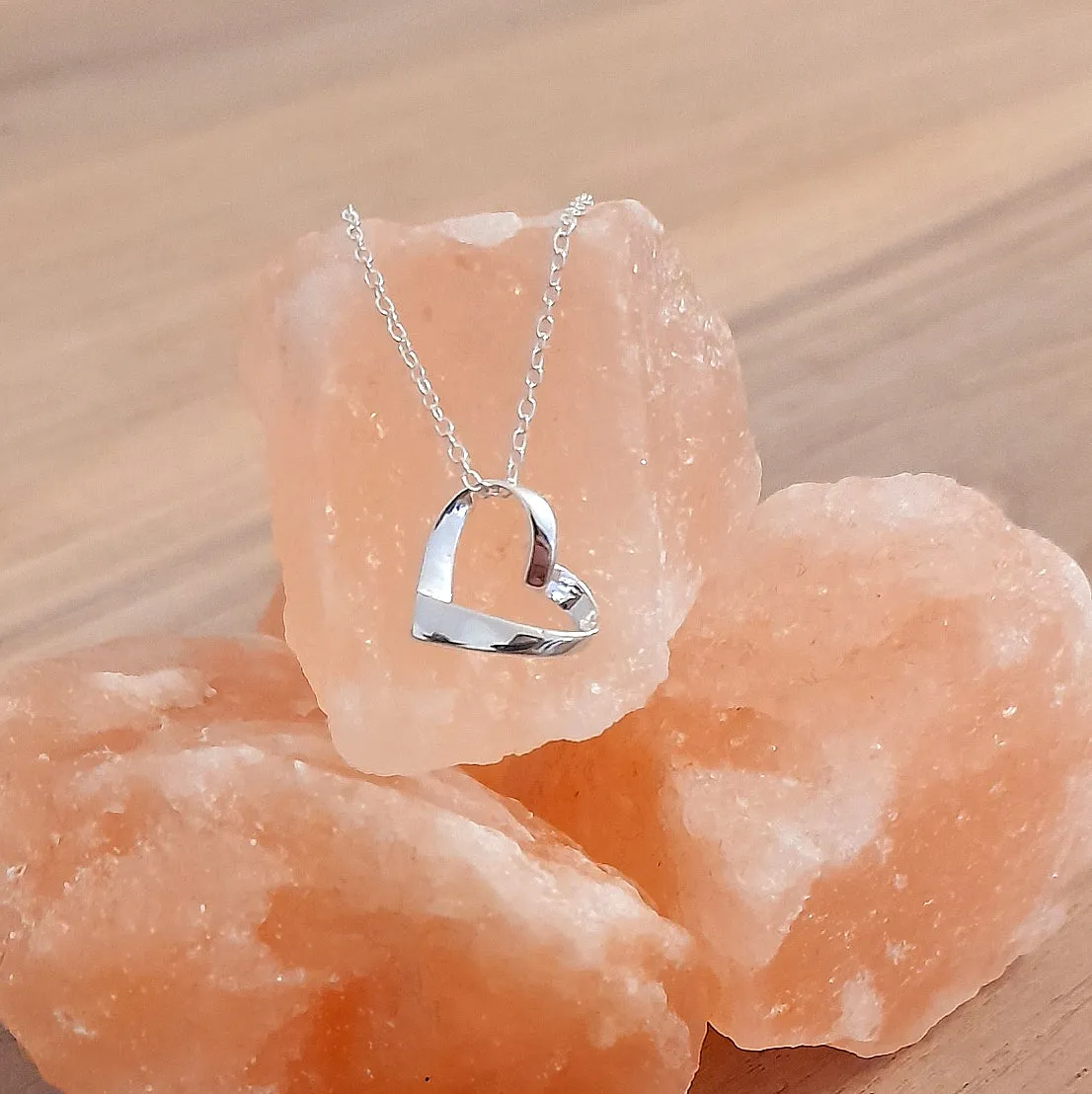 Step Mum of the Bride Gift, Ribbon Heart Necklace Wedding Gift, Personalised Jewellery Gift