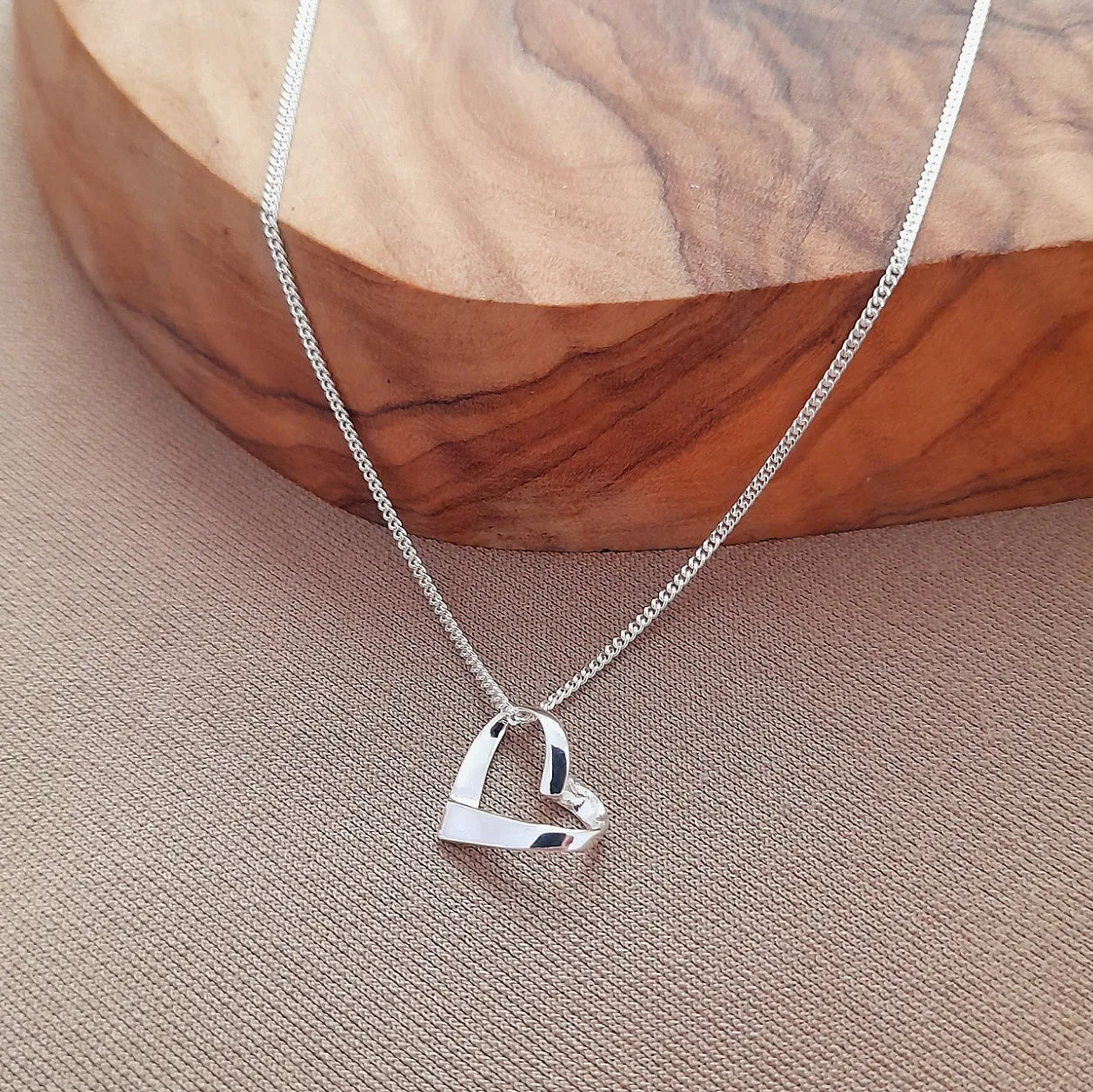 Step Mum of the Bride Gift, Ribbon Heart Necklace Wedding Gift, Personalised Jewellery Gift