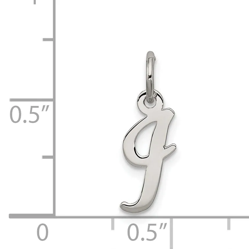 Sterling Silver Small Script Initial I Charm