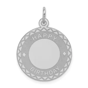 Sterling Silver Solid Happy Birthday Disc Charm