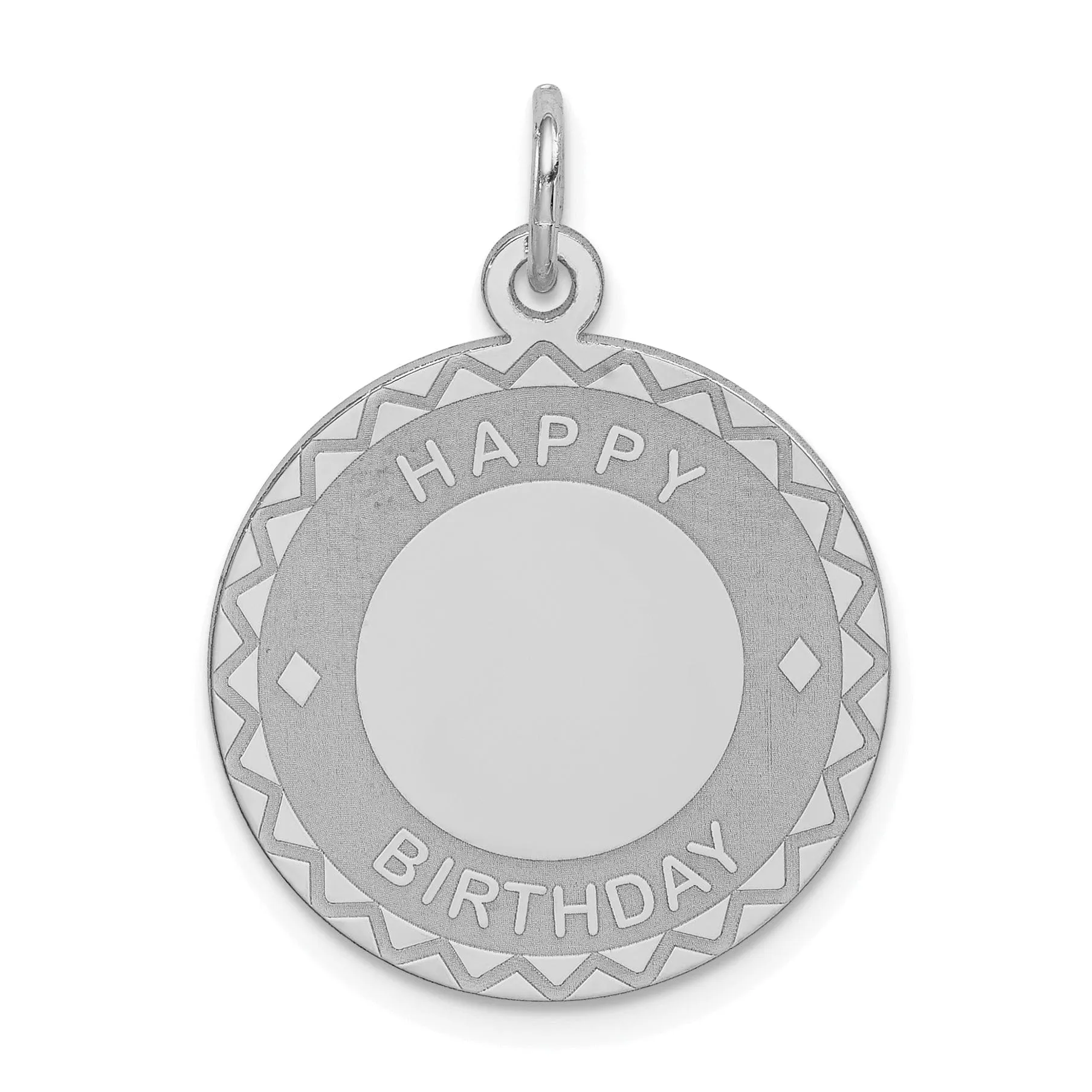 Sterling Silver Solid Happy Birthday Disc Charm