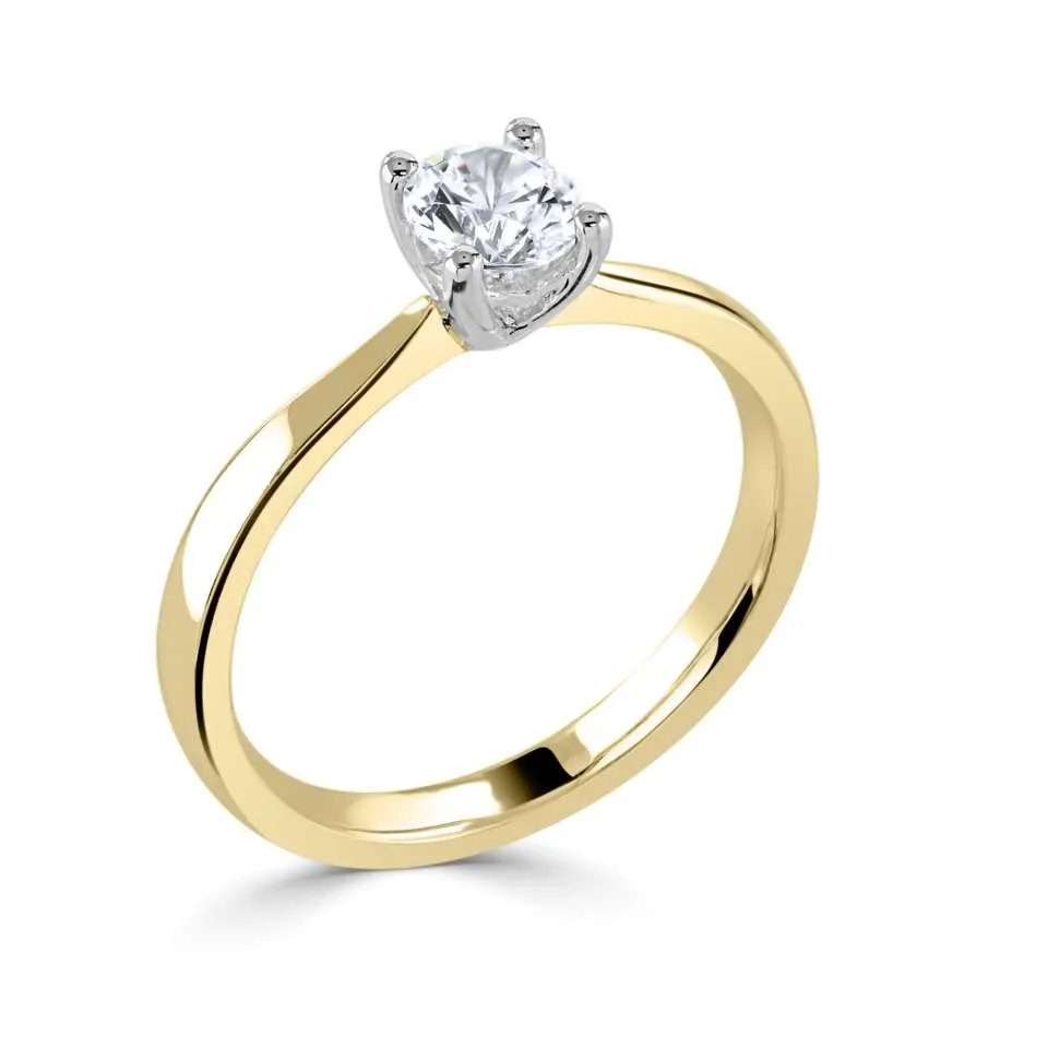 The Daphne 18ct Yellow Gold And Platinum Round Brilliant Cut Diamond Solitaire Engagement Ring