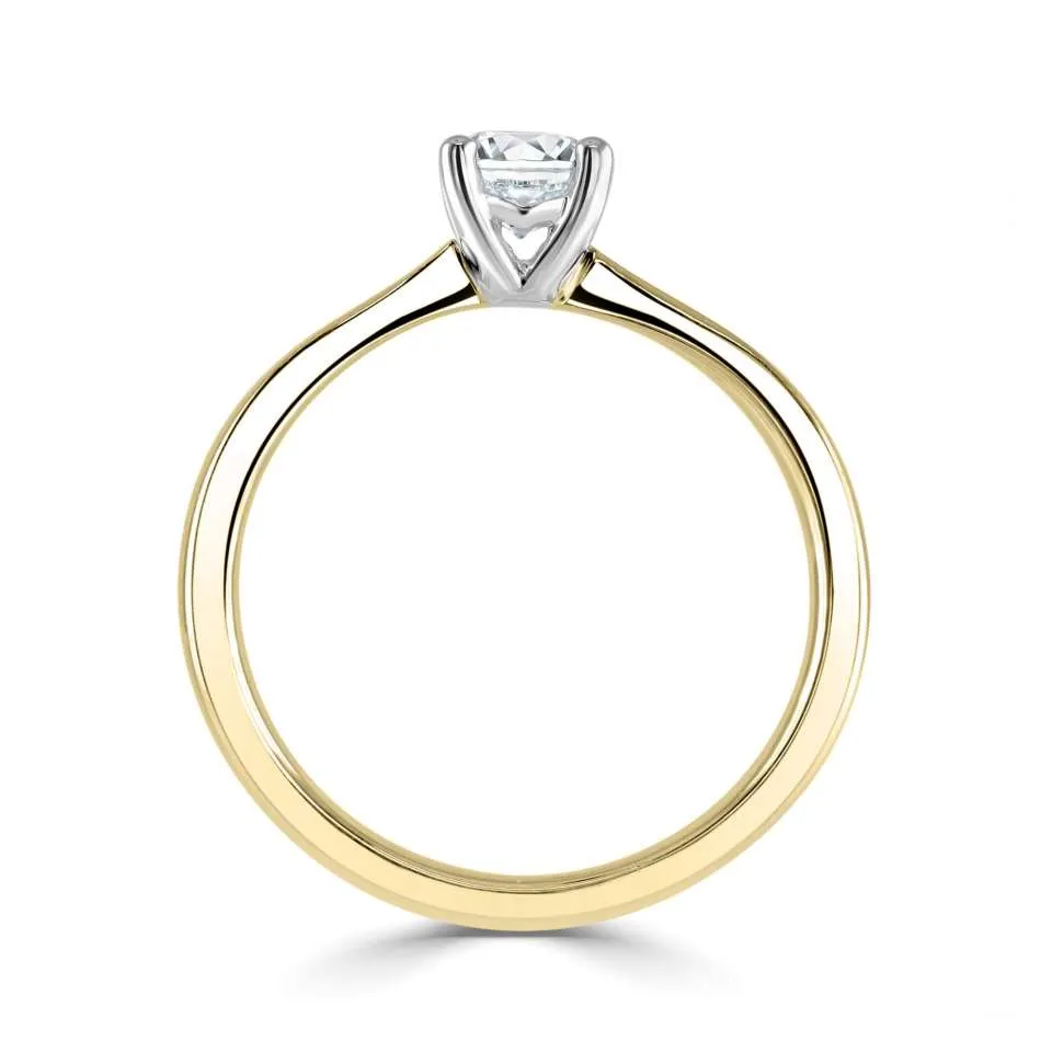 The Daphne 18ct Yellow Gold And Platinum Round Brilliant Cut Diamond Solitaire Engagement Ring