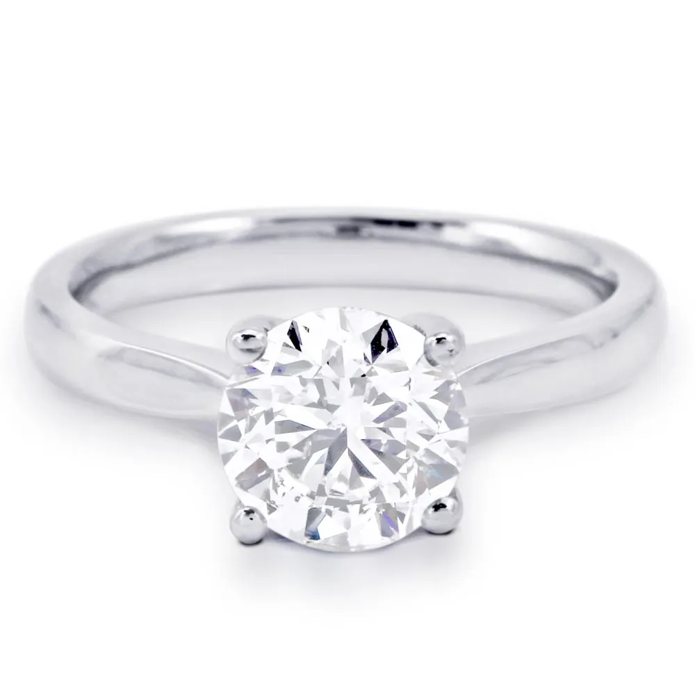 The Daphne Platinum Round Brilliant Cut Diamond Solitaire Engagement Ring